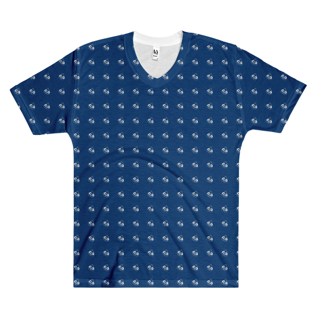 Blue Poop Pattern Men's V-Neck T-Shirt